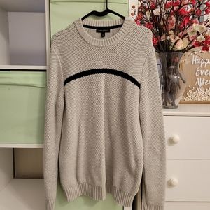 Banana Republic Mens Sweater Tan with Navy line